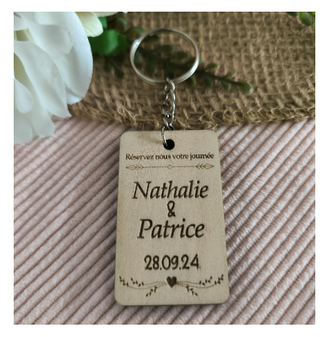 Porte Clés Bois Personnalisé Cadeau Invités...