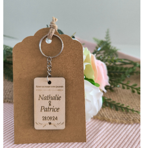 Porte Clés Bois Personnalisé Cadeau Invités...