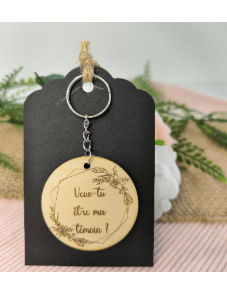 Porte Clés Bois Personnalisé Cadeau Invités Mariage Baptême Communion
