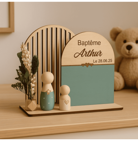 Cadre Personnalisé Événement Bébé/Enfant - Souvenir Unique Parrain Marraine Grands-parents