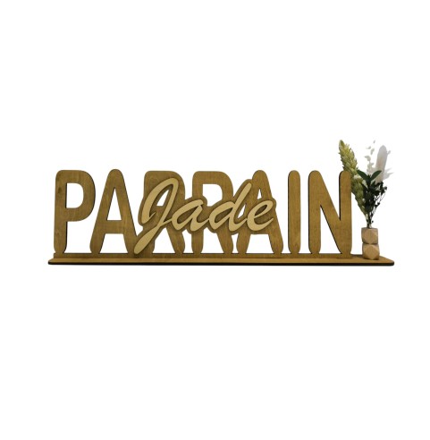 Cadeau Parrain Marraine Personnalisé en Bois