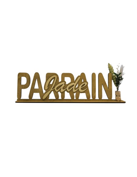 Cadeau Parrain Marraine Personnalisé en Bois