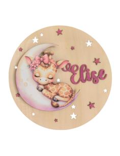 Veilleuse Bébé Personnalisée Girafe en Bois | Lumière... 2