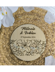 Porte-Alliances Mariage Bois Personnalisé | Prénoms &... 2