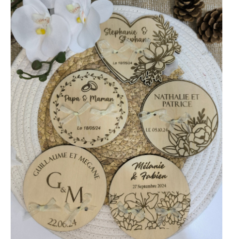 Porte-Alliances Mariage Bois Personnalisé |...