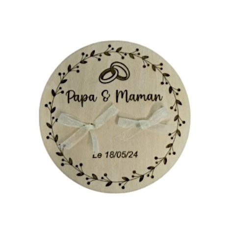 Porte-Alliances Mariage Bois Personnalisé |...