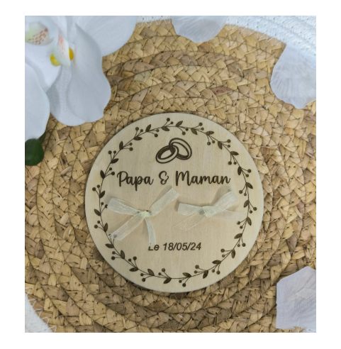Porte-Alliances Mariage Bois Personnalisé |...