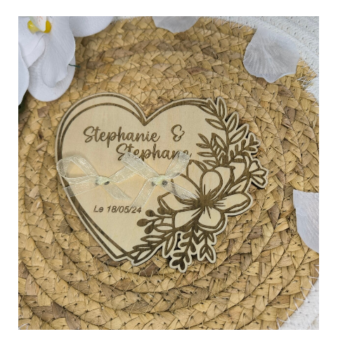 Porte-Alliances Mariage Bois Personnalisé |...