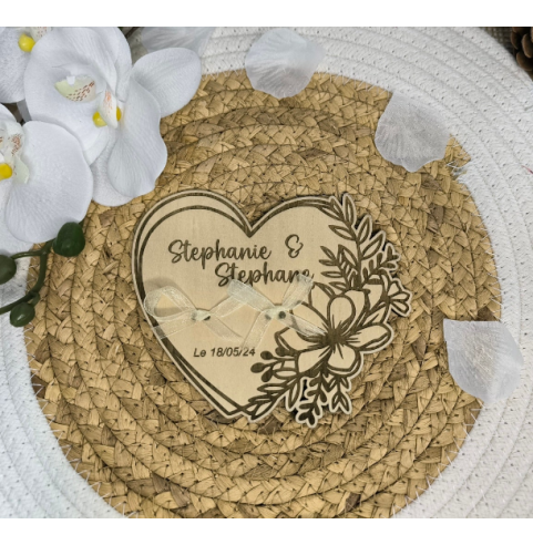 Porte-Alliances Mariage Bois Personnalisé |...