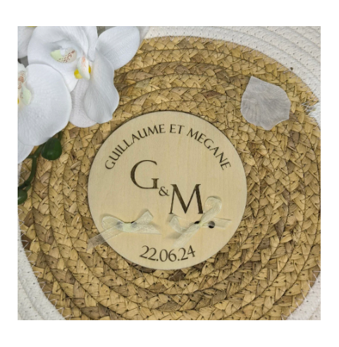 Porte-Alliances Mariage Bois Personnalisé |...