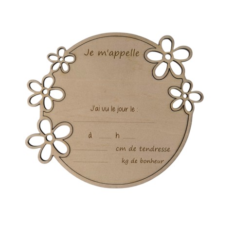 Plaque Bois Naissance Personnalisée | Cadeau...