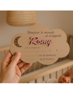 Plaque Bois Naissance Personnalisée | Cadeau Bébé...