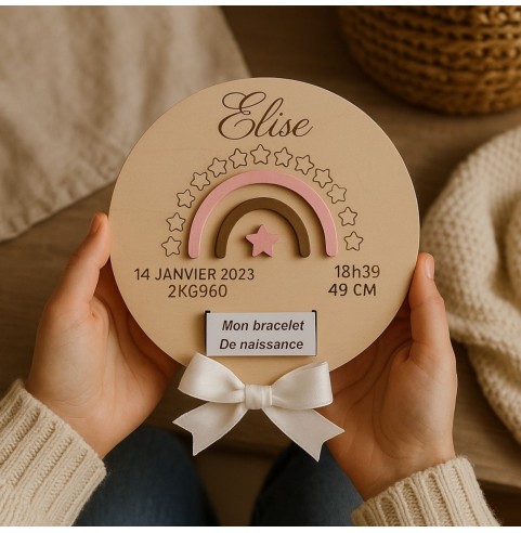 Support Bracelet Naissance Bois Personnalisé |...
