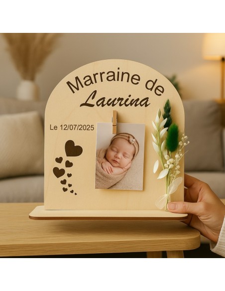Sujet Bois Personnalisé Baptême Communion Anniversaire | Cadeau Parrain Marraine