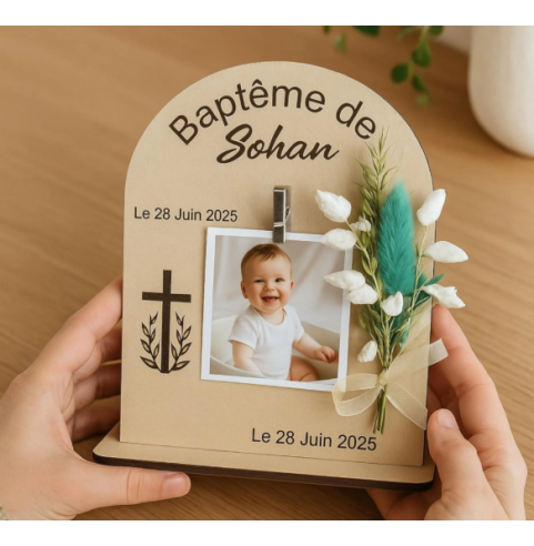 Sujet Bois Personnalisé Baptême Communion...