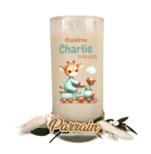 Bougie personnalisée cadeaux invités baptême,...