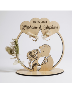 porte alliances mariage alternative au coussin d'alliances pour présentation des anneaux