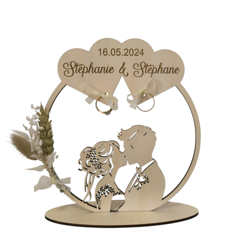Présentoir Alliances Bois Personnalisé Mariage...