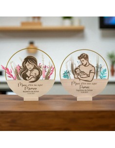 Cadre Cadeau Baptême Parrain Personnalisé - Cercle Doré...