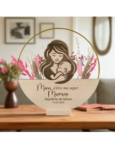 Cadre Cadeau Baptême Parrain Personnalisé - Cercle Doré... 2