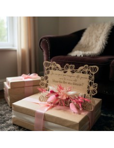 Demande Témoin Mariage Originale - Carte en Bois fleurs... 2