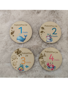 Cartes Étapes Bébé & Naissance - Thème Océan pour Photos... 2