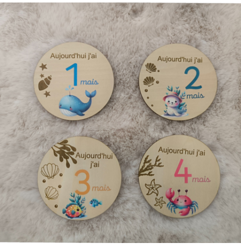 Cartes Étapes Bébé & Naissance - Thème Océan...