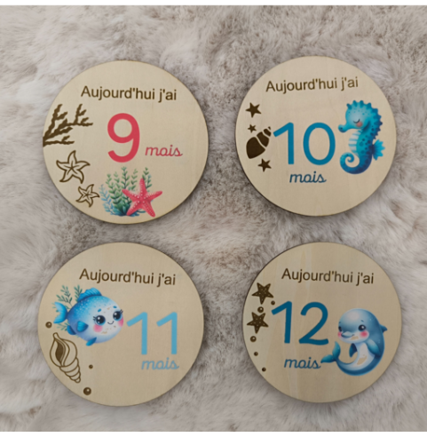 Cartes Étapes Bébé & Naissance - Thème Océan...