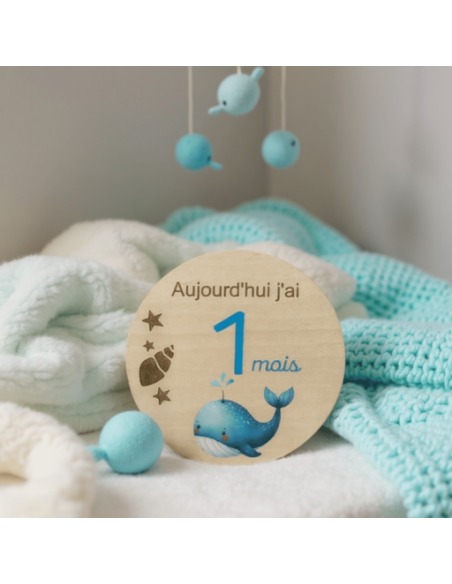 Cartes Étapes Bébé & Naissance - Thème Océan pour Photos Souvenir