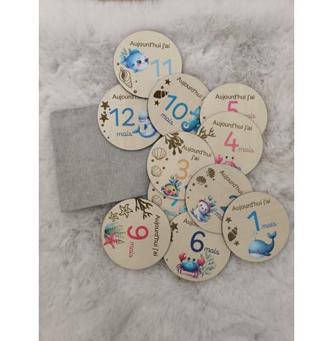 Cartes Étapes Bébé & Naissance - Thème Océan...