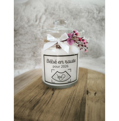 Bougie personnalisée thème grossesse,...