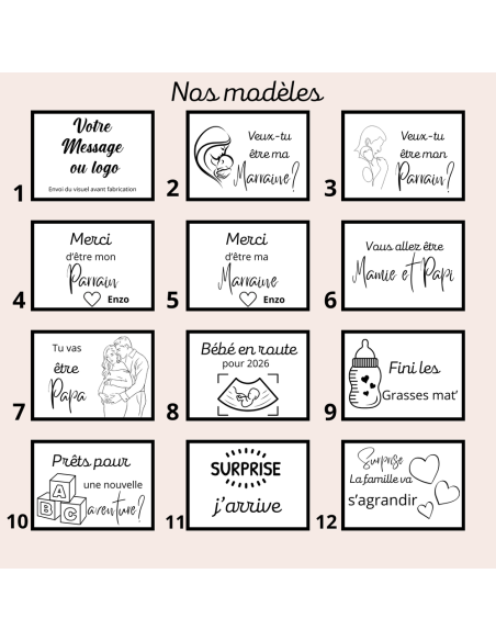 Bougie personnalisée thème grossesse, naissance, baptême, annonce parrain, marraine fleurs sechées