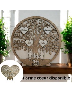 Arbre de vie famille sur balançoire rond