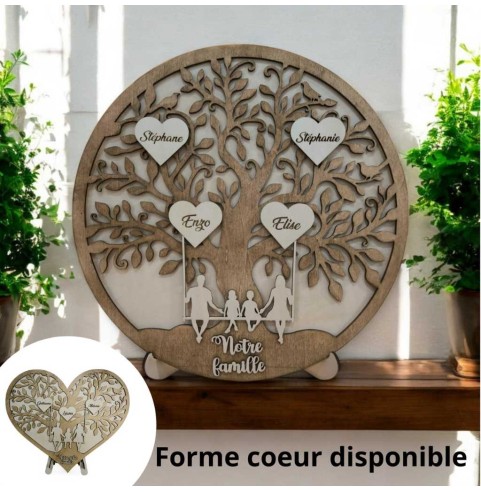 Arbre de vie famille sur balançoire rond