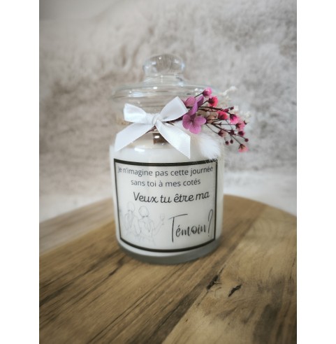 Bougie Personnalisée Mariage - Demande Témoin &...