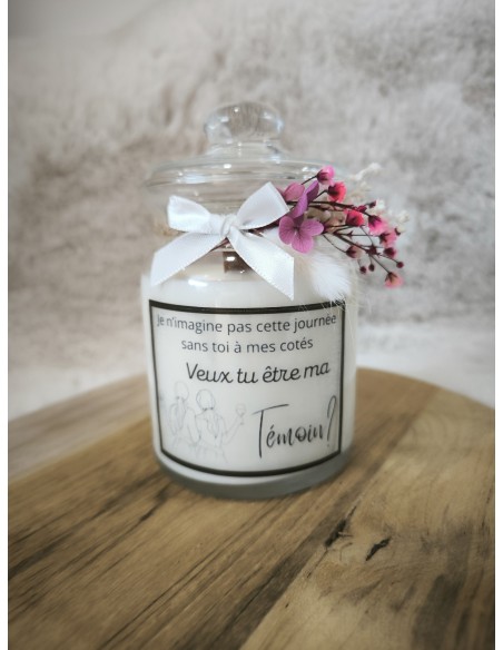 Bougie Personnalisée Mariage - Demande Témoin & Save the Date