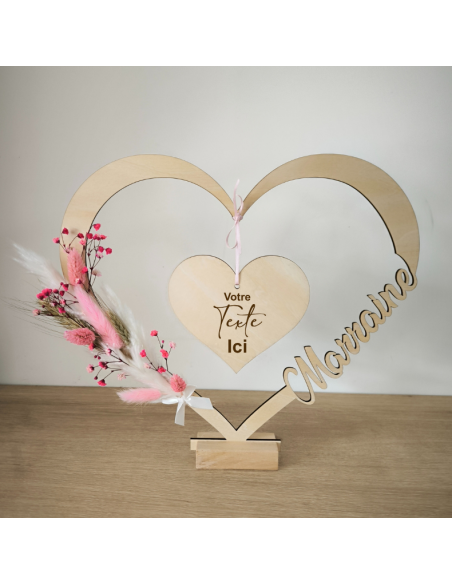 Cadre en Bois Personnalisé Parrain Marraine - Cadeau Baptême Anniversaire