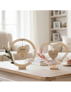 Cadre en Bois Personnalisé Parrain Marraine - Cadeau...