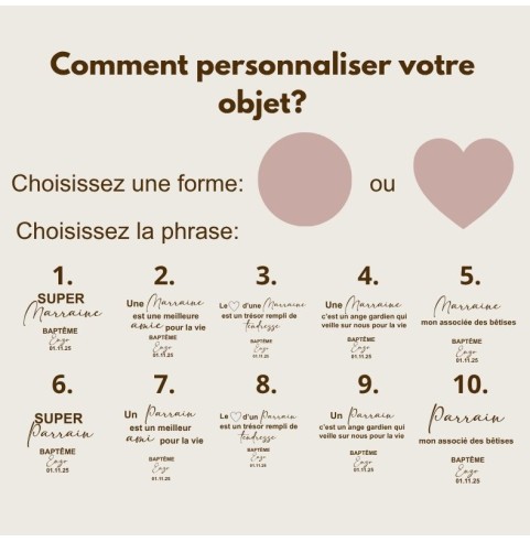 Cadre en Bois Personnalisé Parrain Marraine -...