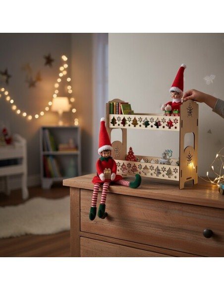 Lit Superposé Bois Personnalisé Lutins Farceurs Noël – Duo