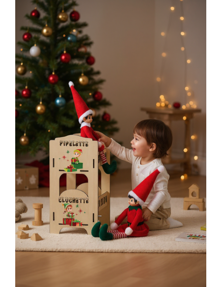 Lit Superposé Bois Personnalisé Lutins Farceurs Noël – Duo