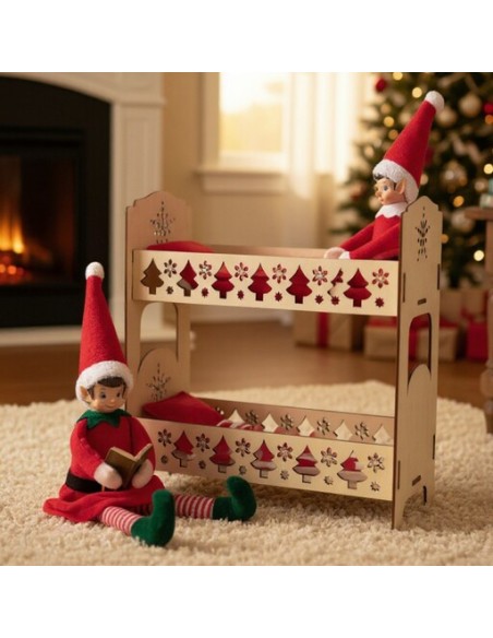 Lit Superposé Bois Personnalisé Lutins Farceurs Noël – Duo