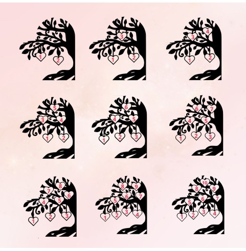 Arbre de Vie Cœur Bois Personnalisé Prénoms...