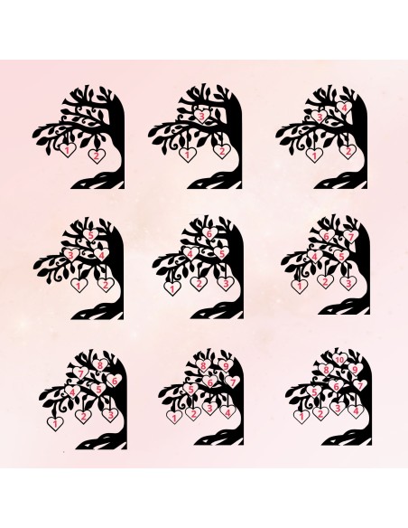 Arbre de Vie Cœur Bois Personnalisé Prénoms Famille