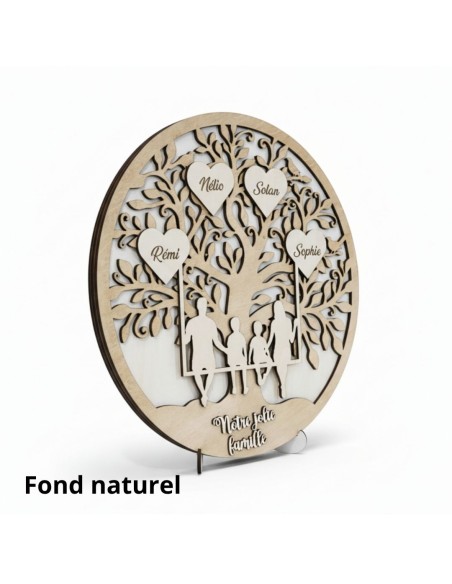 Arbre de vie famille sur balançoire rond