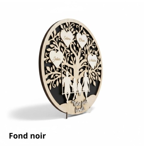 Arbre de vie famille sur balançoire rond