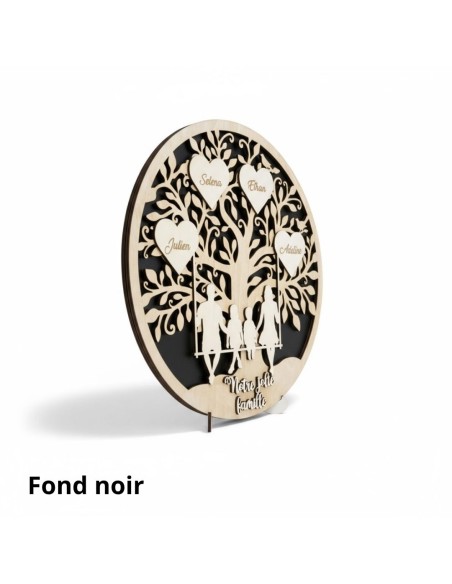 Arbre de vie famille sur balançoire rond
