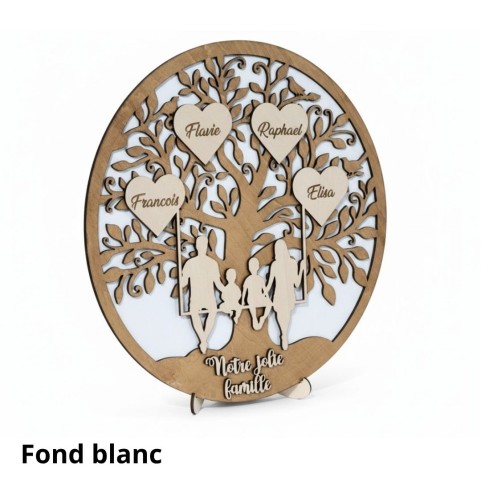 Arbre de vie famille sur balançoire rond
