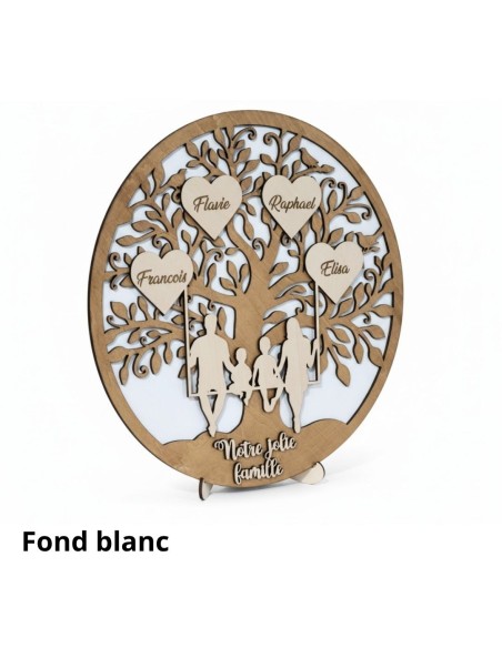 Arbre de vie famille sur balançoire rond