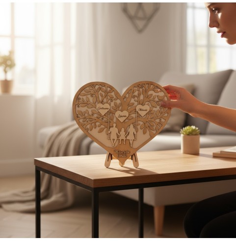 Arbre de vie famille sur balançoire rond